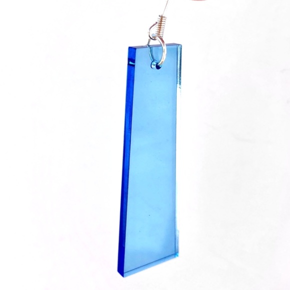 Transparent Blue Earrings - Picture 2 of 3